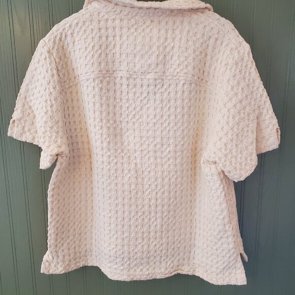 OAS Ecru Jaffa Waffle Shirt - Picture 2 of 3